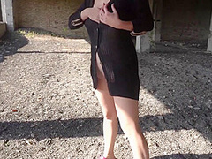 Public Walk In A See-through Dress In An Abandoned Building Short Version