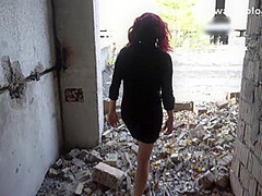 Public Walk In A See-through Dress In An Abandoned Building Short Version