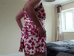 British Mature Lady Shows Her Big Tits And Masturbates - MatureNL