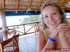 HOLIDAY TEEN PICK UP DATE - german tourist fuck teen in public pov