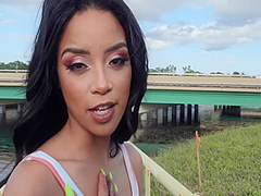 Amazing Latina Maya Bijou Catches A Cock During Fishing