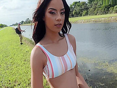 Amazing Latina Maya Bijou Catches A Cock During Fishing
