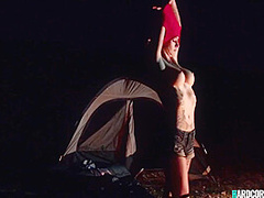 Tattooed Blonde Fuck Outdoors At Night With Kleio Valentien
