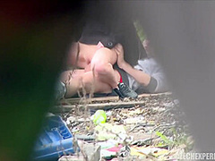 Blondie Girl Fucks Casual Guy In The Park