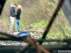 Blondie Girl Fucks Casual Guy In The Park