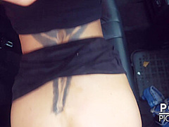 Sidney Dark & Andy Star in German Goth Sidney Dark Rides His Cock In The Car! - KINK
