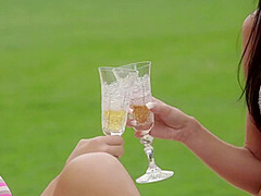 Orgasmic Lesbian Copulation Session By The Pool