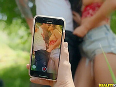 Small Hands And Paige Owens In Sex-hungry Lovers Put A Tent And Fuck Hard By The Bonfire