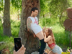 Small Hands And Paige Owens In Sex-hungry Lovers Put A Tent And Fuck Hard By The Bonfire