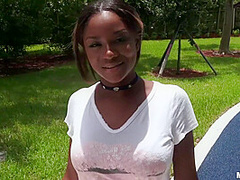 Chocolate Skinned Babe Rides White Pecker With Her Panties On With Lola Chanel And Kyle Mason