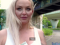 Panties to the side fuck for picked up amateur slut