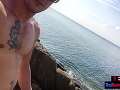 Public blowjob by Asian teen girlfriend for her big dick European boyfriend