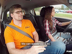 Euro Fishnet Babe Publicly Cowgirls Car Teacher