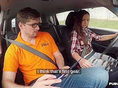 Euro Fishnet Babe Publicly Cowgirls Car Teacher