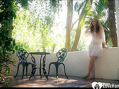 Sensational brunette babe loves the gardener's tool