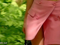 A Not Planned Date. Jeny Smith walking with stranger with mini skirt and no panties