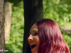 A Not Planned Date. Jeny Smith walking with stranger with mini skirt and no panties