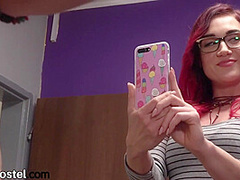 Hostel girlfriend offers her boyfriend to fuck the roommate