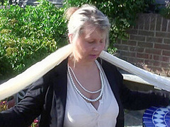 Big Breasted Mature Slut Playing In The Garden - MatureNL