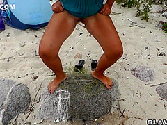 Marion Pisses And Then Drinks Piss On Beach From His Cock