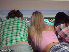 Hostel trapped amateurs host ffm threeway