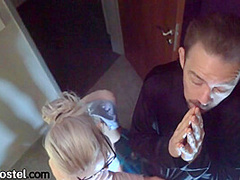 Hostel amateur slut pay her respects sucking priests cock
