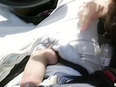Skanky Brunette Fucked Inside The Car - Alberto Blanco And Francesca Felucci