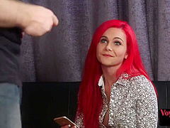 Redhead voyeur enjoys secretly filming roommates jerkoff