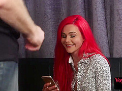 Redhead voyeur enjoys secretly filming roommates jerkoff