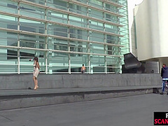 Real newbie gets public spanked and facefucked before jizz