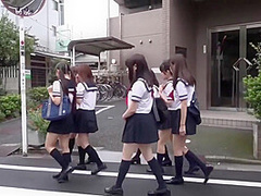 Nipponese Wicked Schoolgirls Upskirt Fetish In Crazy
