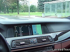 Amateur Teen Giving Footjob In The Car
