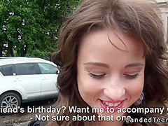 Amateur Teen Giving Footjob In The Car