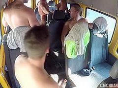 Gang Bang In Bus - Lewd Milf Group Sex
