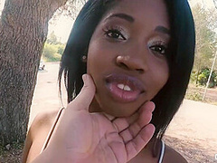 Ebony Girl In Crazy Outdoor Action