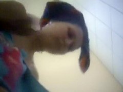 Peeping a hairy pussy and a firm ass