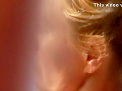 Sideways view of a nicely trimmed pussy