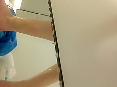 Trimmed pussy girl spied in pool cabin