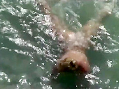 Dainty girl in beach cabin