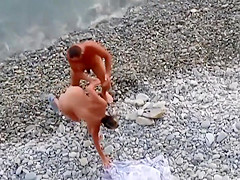 He rides her ass and gets voyeured