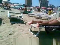 Big ass milf on the beach