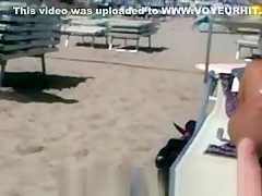 Big ass milf on the beach