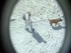 Voyeur caught the ongoing action