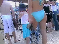 Her bikini gets transparent when it's wet