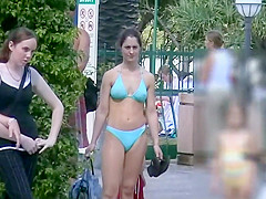 Her bikini gets transparent when it's wet