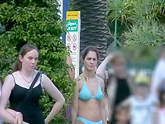 Her bikini gets transparent when it's wet