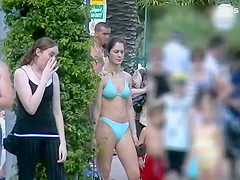 Her bikini gets transparent when it's wet