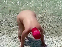 Big ass during playful water wrestling