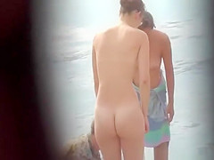 Nerd nudist naked at beach