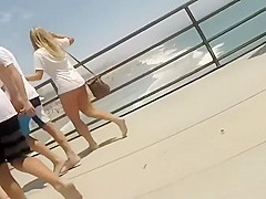 Stalking hot girls in thong bikinies